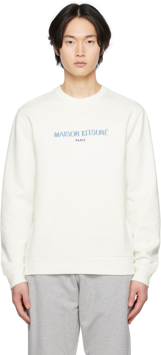 Shop Maison Kitsuné Off-white Paris Sweatshirt In P103 Off-white