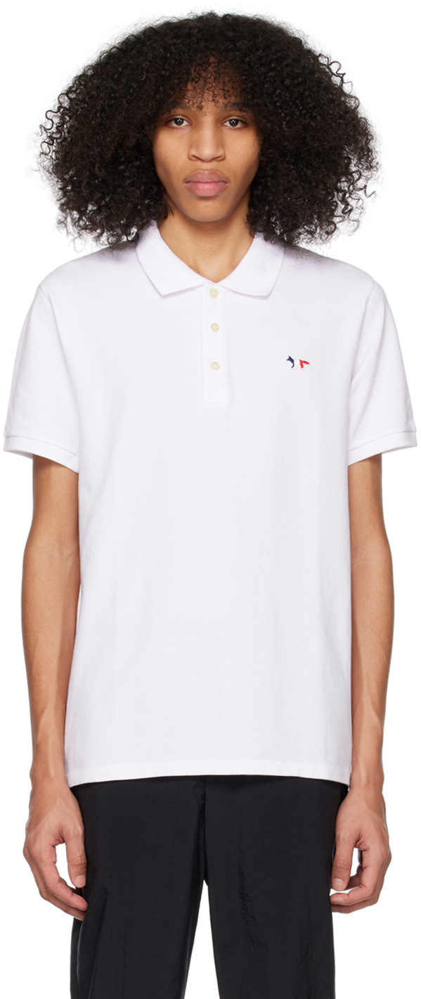 Maison Kitsuné White Tricolor Fox Polo In P100 White