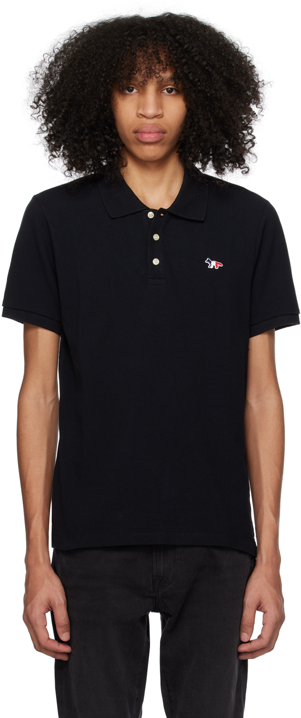 Maison Kitsuné Black Tricolor Fox Polo In P199 Black | ModeSens