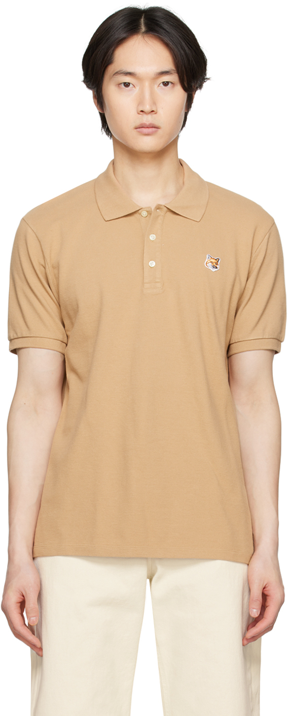 Maison Kitsuné Fox Polo In Beige