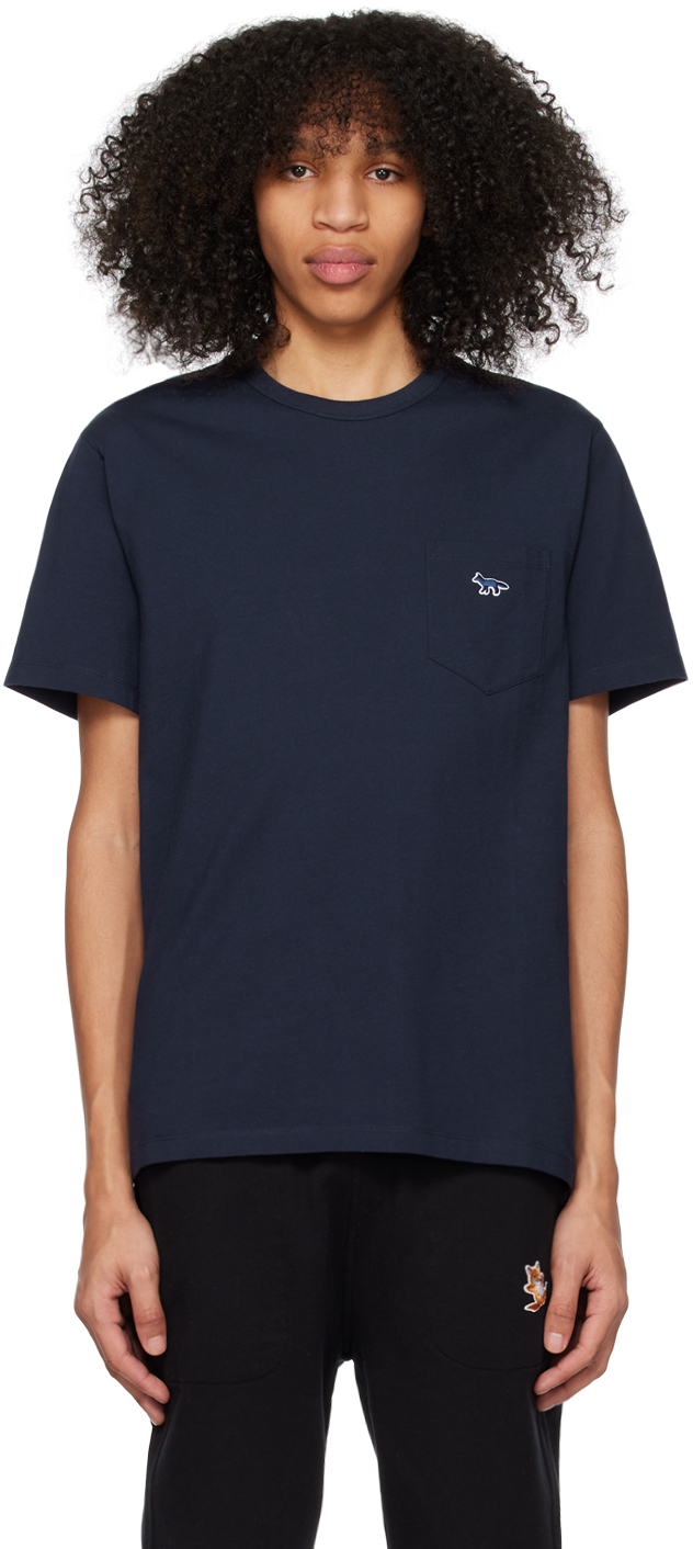 Maison Kitsuné Navy Fox T-shirt In P480 Navy