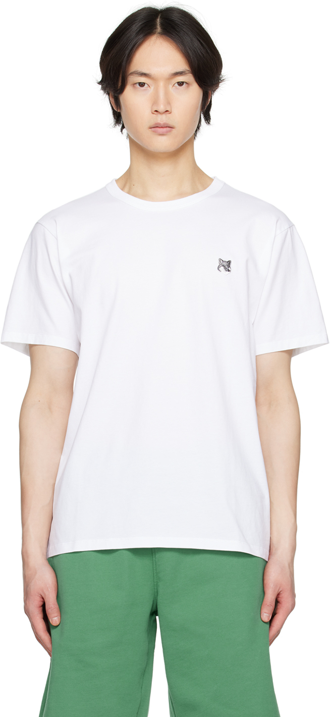 Maison Kitsuné White Fox Head T-shirt In P100 White