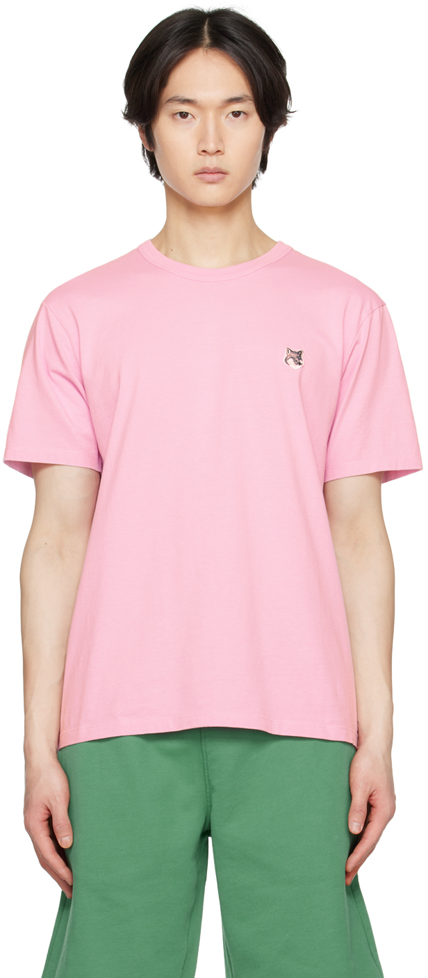Maison Kitsuné Pink Fox Head T-shirt In P626 Dusty Rose