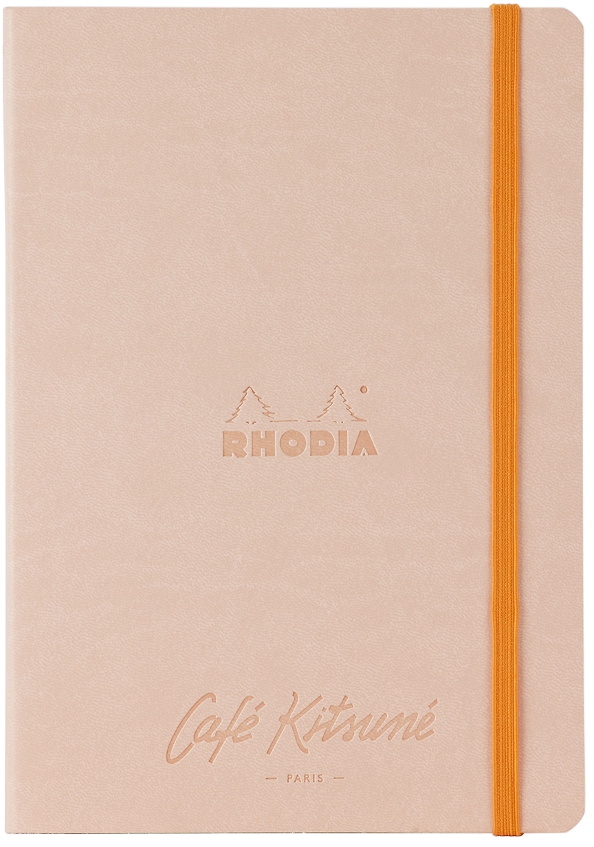 Maison Kitsuné Pink Rhodia Edition Café Kitsuné Notebook In Latte
