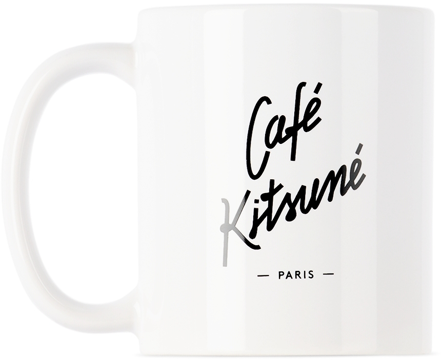 White 'Café Kitsuné' Mug by Maison Kitsuné SSENSE