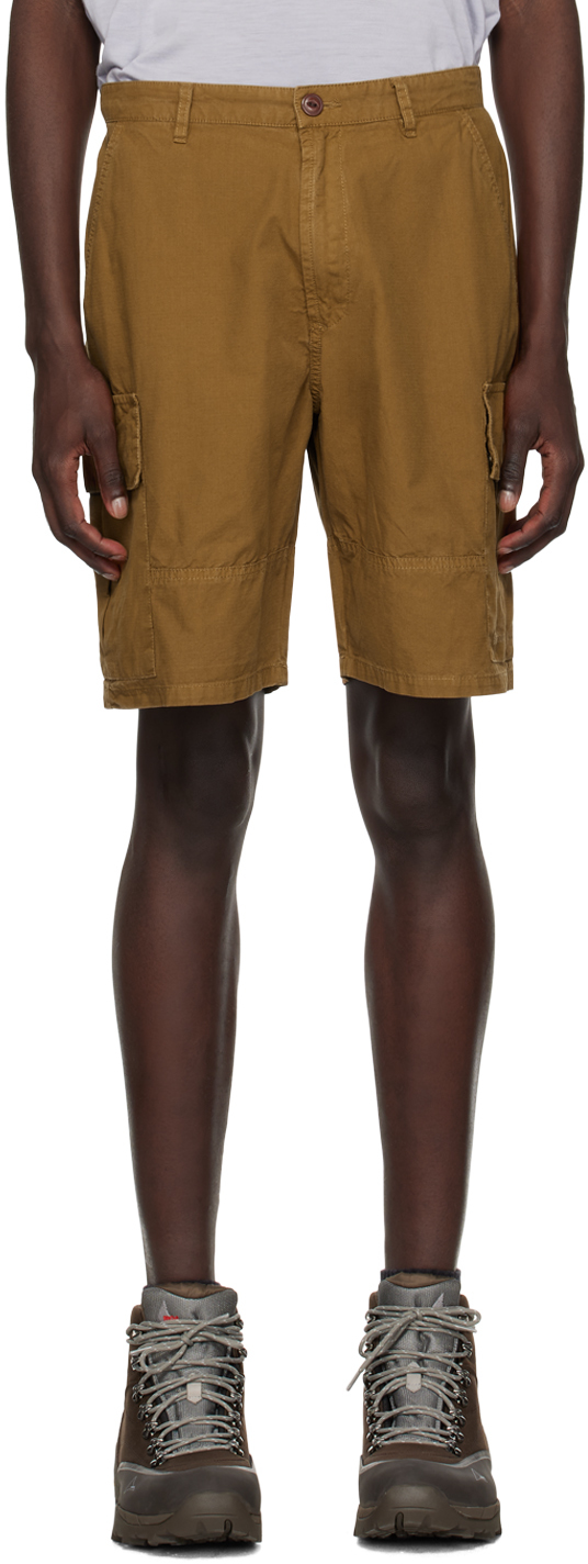 Barbour Brown Essential Shorts In Russet Brown