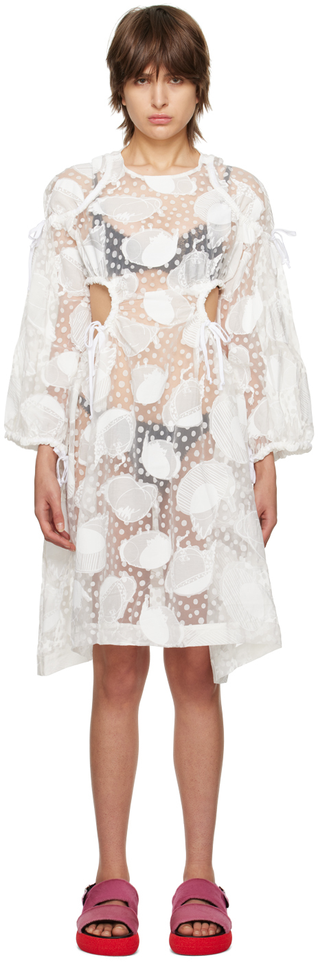 Henrik Vibskov Hole Polka Dot Sheer Dress In White | ModeSens