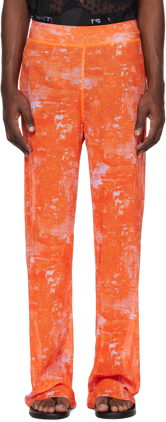 Henrik Vibskov Orange Sway Trousers In 286, Orange Riddle
