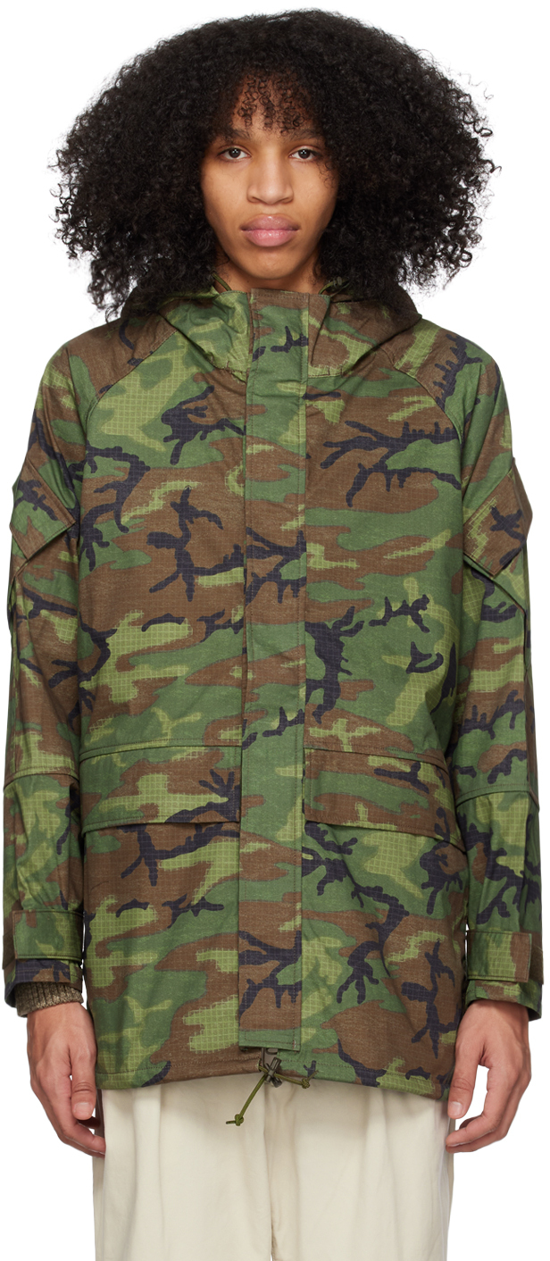 Khaki Camouflage Jacket by BEAMS PLUS on Sale
