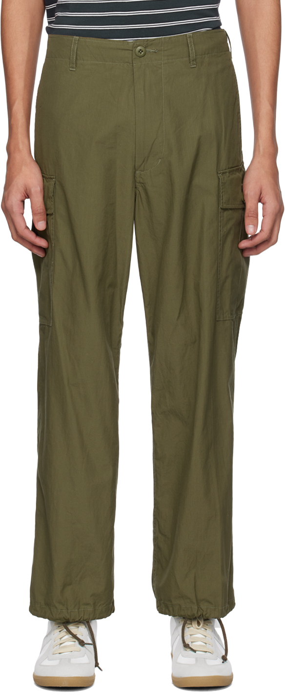 Green Drawstring Cargo Pants by BEAMS PLUS on Sale