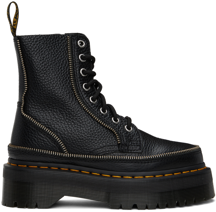 Dr. Martens: Black Jadon Zip Boots | SSENSE Canada