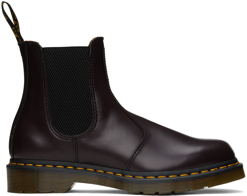 Dr. Martens' Burgundy 2976 Chelsea Boots In Burgundy Smooth