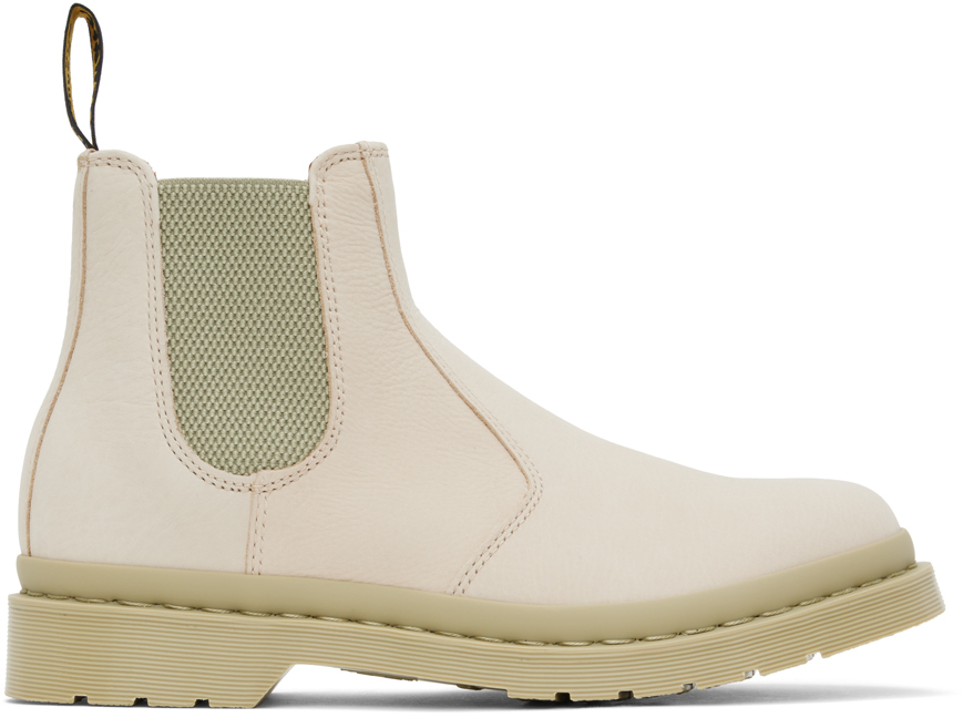 Dr. Martens Beige 2976 Chelsea Boots In Parchment Beige Mill