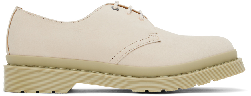 Dr. Martens Off-white Mono Milled Oxfords In Parchment Beige Mill