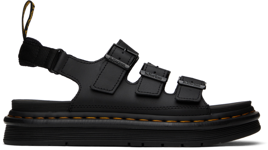 DR. MARTENS' BLACK SOLOMAN SANDALS