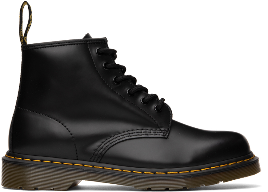 Dr. Martens: Black 101 Lace-Up Boots | SSENSE Canada