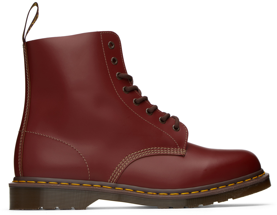 Dr. Martens Red 'Made In England' 1460 Vintage Boots