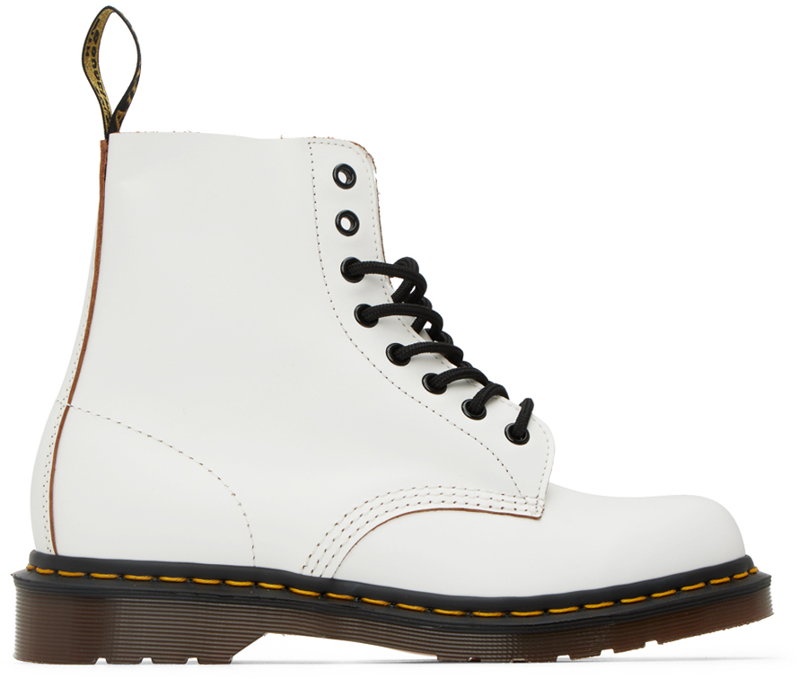 Dr. Martens White 'Made In England' 1460 Vintage Boots