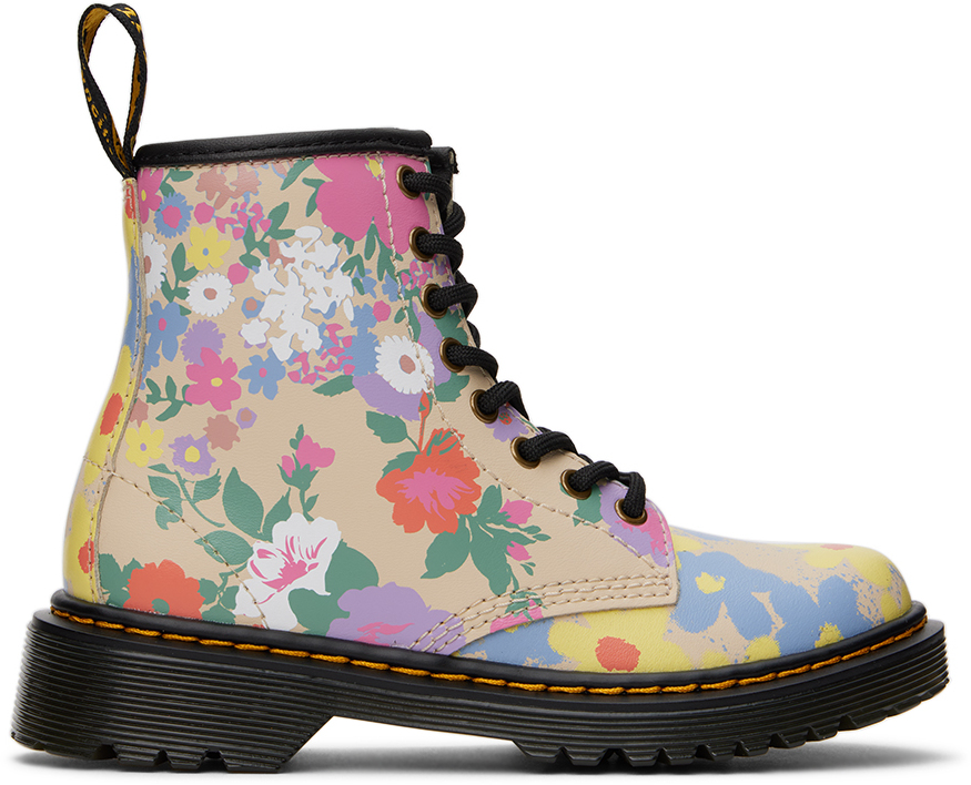 Dr. Martens Kids Multicolor 1460 Big Kids Boots In Floral Mashup Hydro