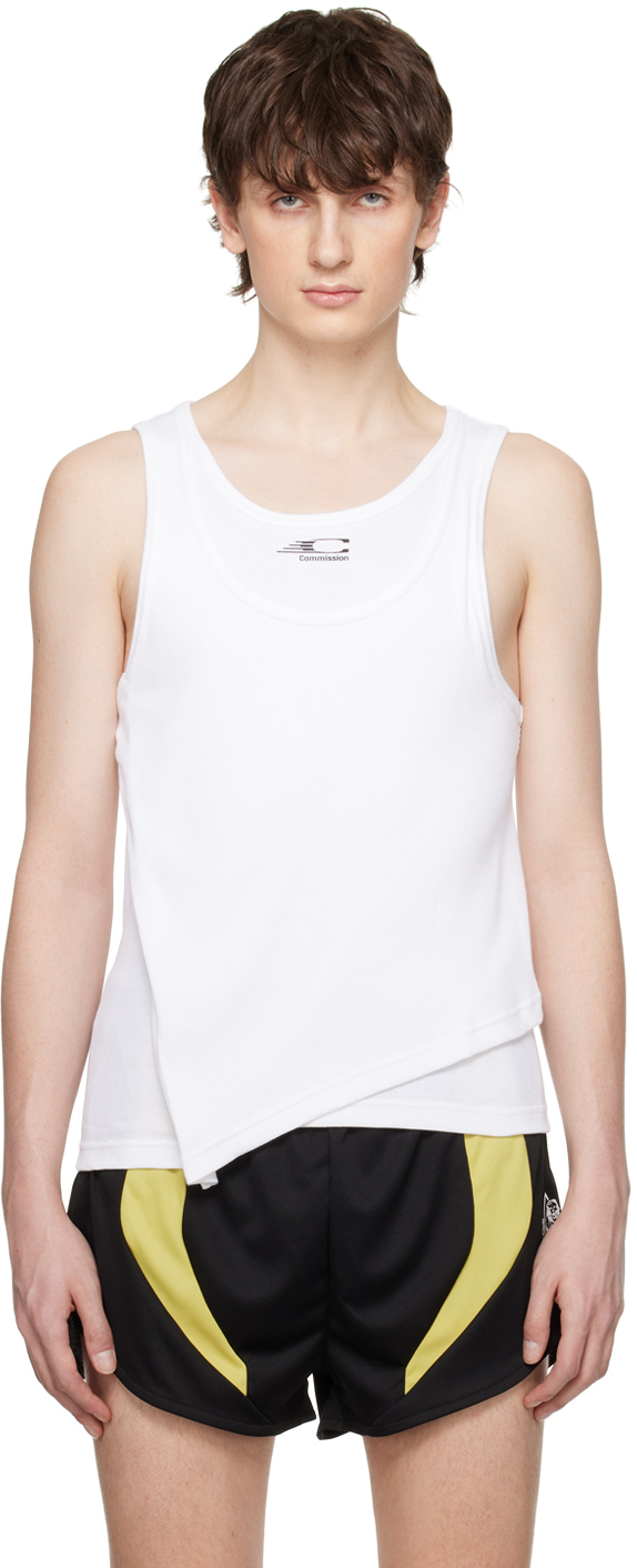 Commission White Locker Tank Top In Snow | ModeSens