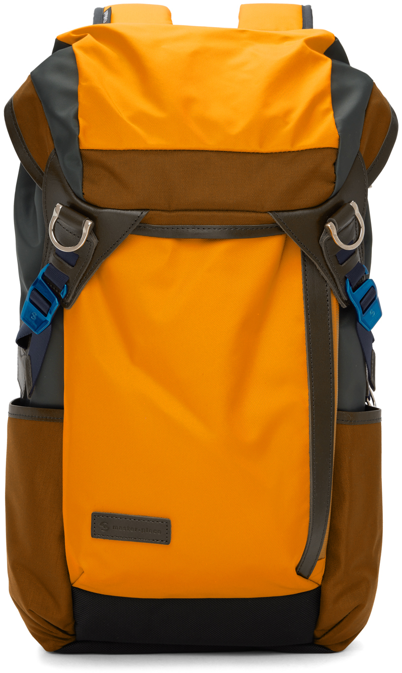 Master-piece Co Yellow Potential Backpack In Orange