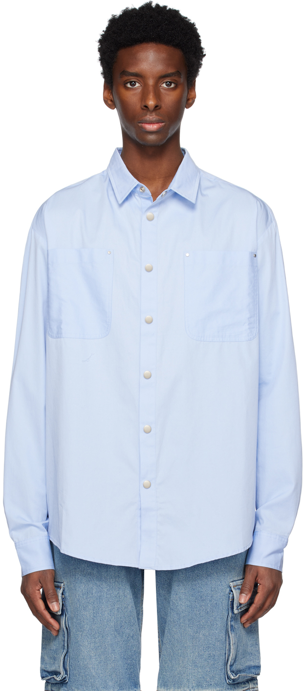 Blue Rivet Shirt by WYNN HAMLYN on Sale