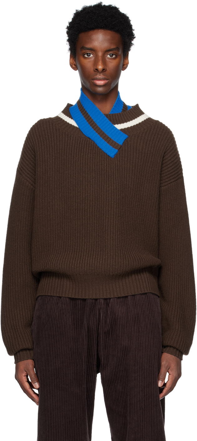 WYNN HAMLYN: Brown Double Up Sweater | SSENSE