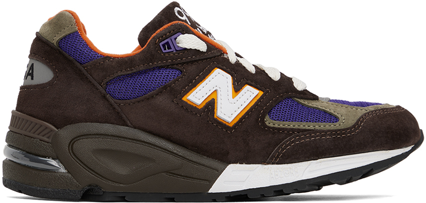New Balance Brown Made In Usa 990v2 Sneakers In Brown/grey | ModeSens