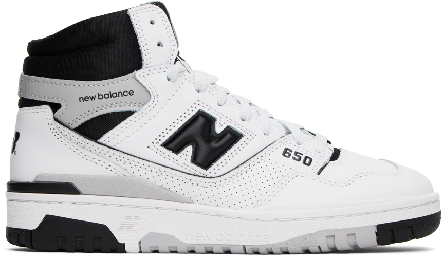New Balance 650 High-top Sneakers In White/black