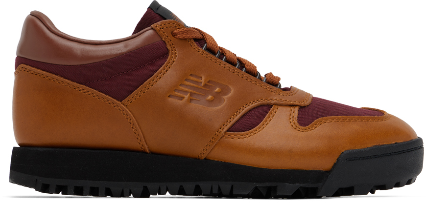 New Balance Orange Rainier Leather Sneakers In Brown