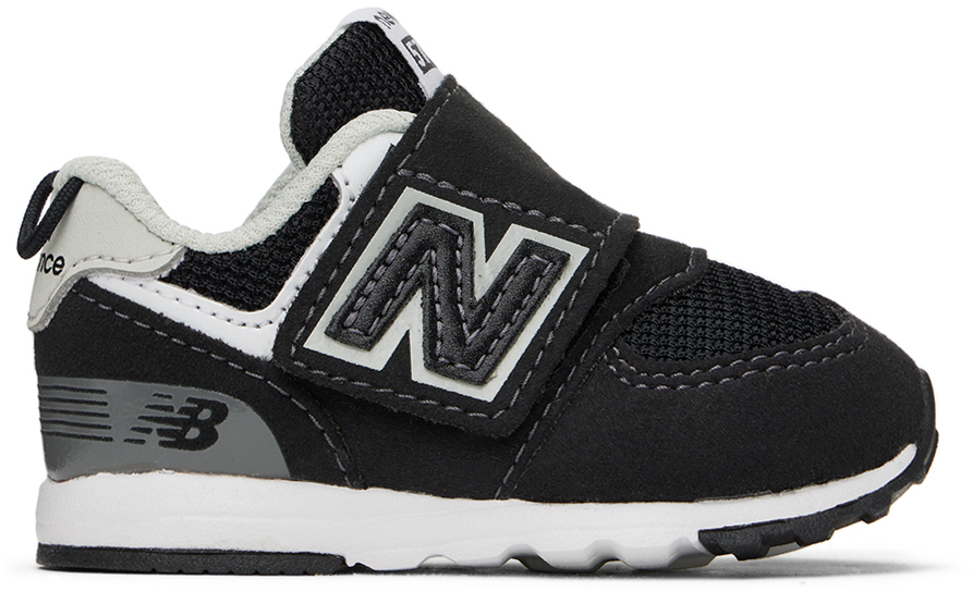 New Balance Baby Black 574 New-b Hook & Loop Sneakers
