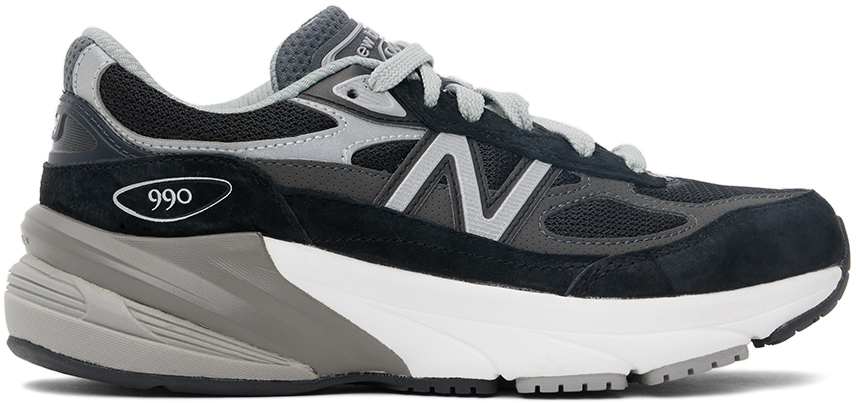 Kids Black & Silver Fuelcell 990v6 Sneakers by New Balance on Sale