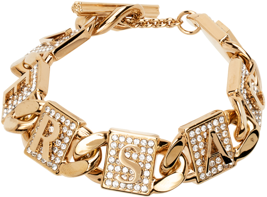 Versace Gold Crystal Tiles Bracelet