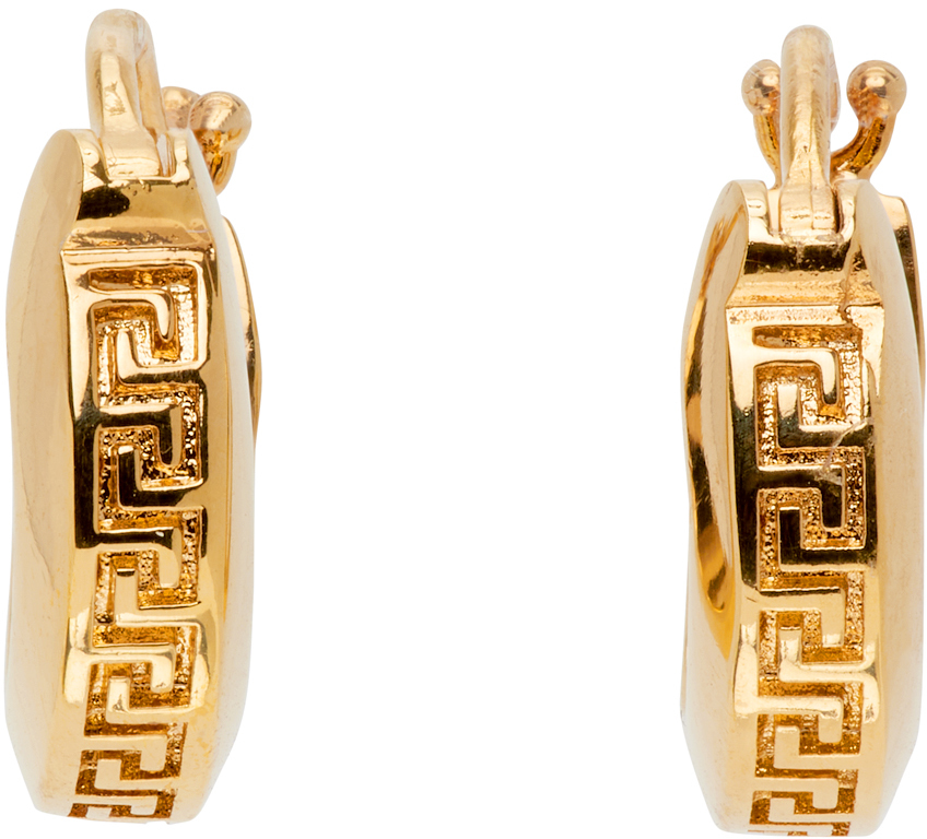Versace Gold Small Greca Earrings