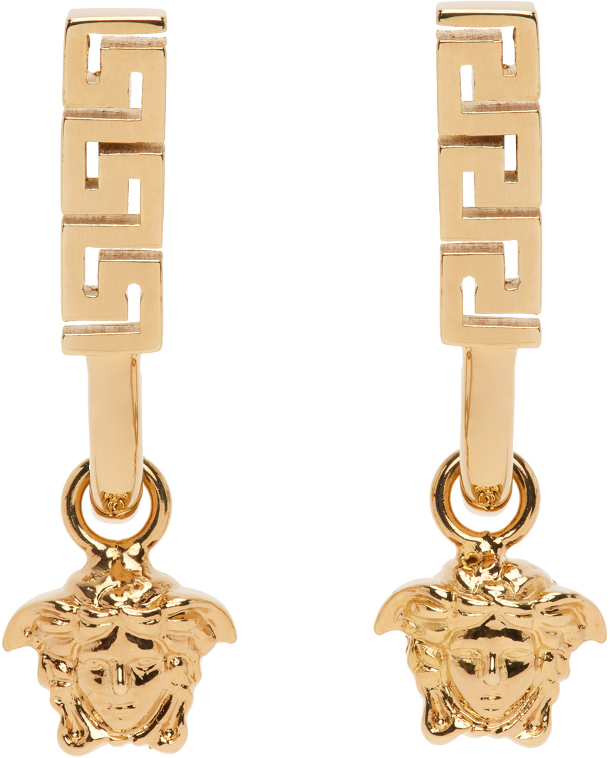 Versace Gold Greca Medusa Earrings
