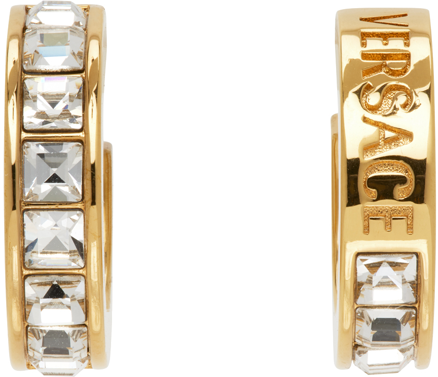 Versace Gold 'Versace' Crystal Earrings