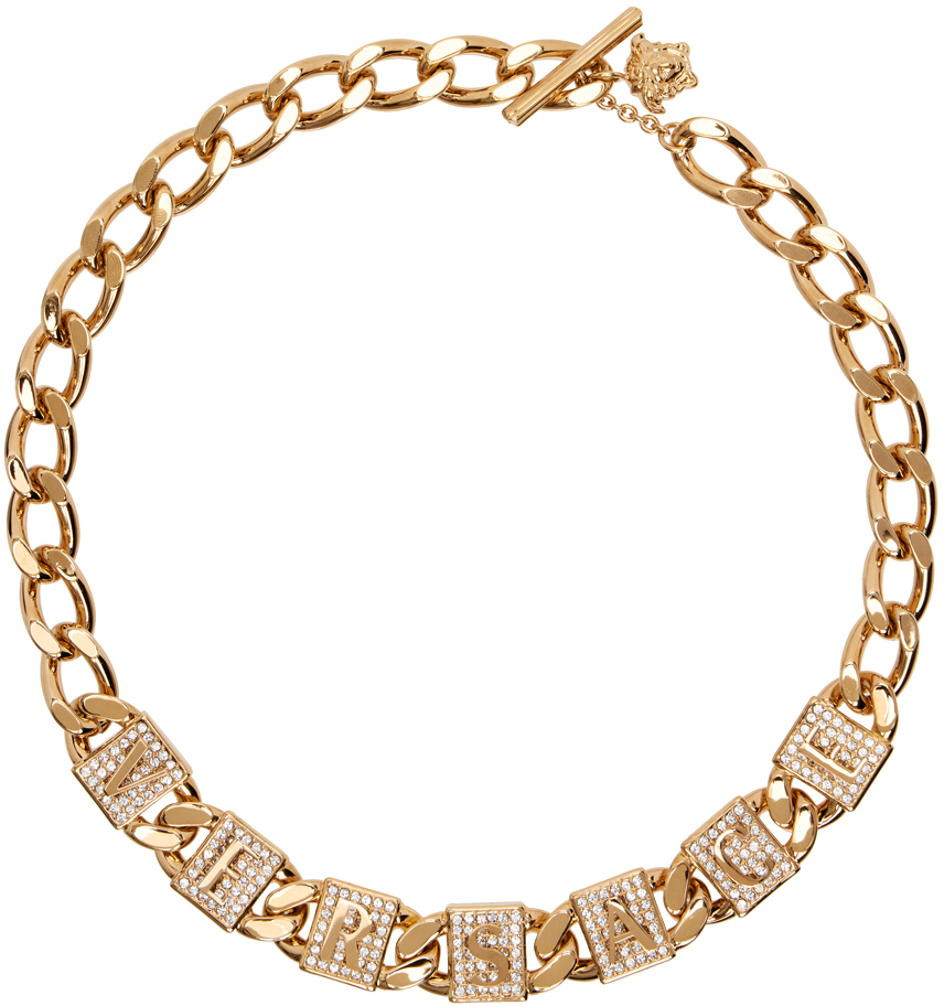 VERSACE GOLD CRYSTAL TILES NECKLACE