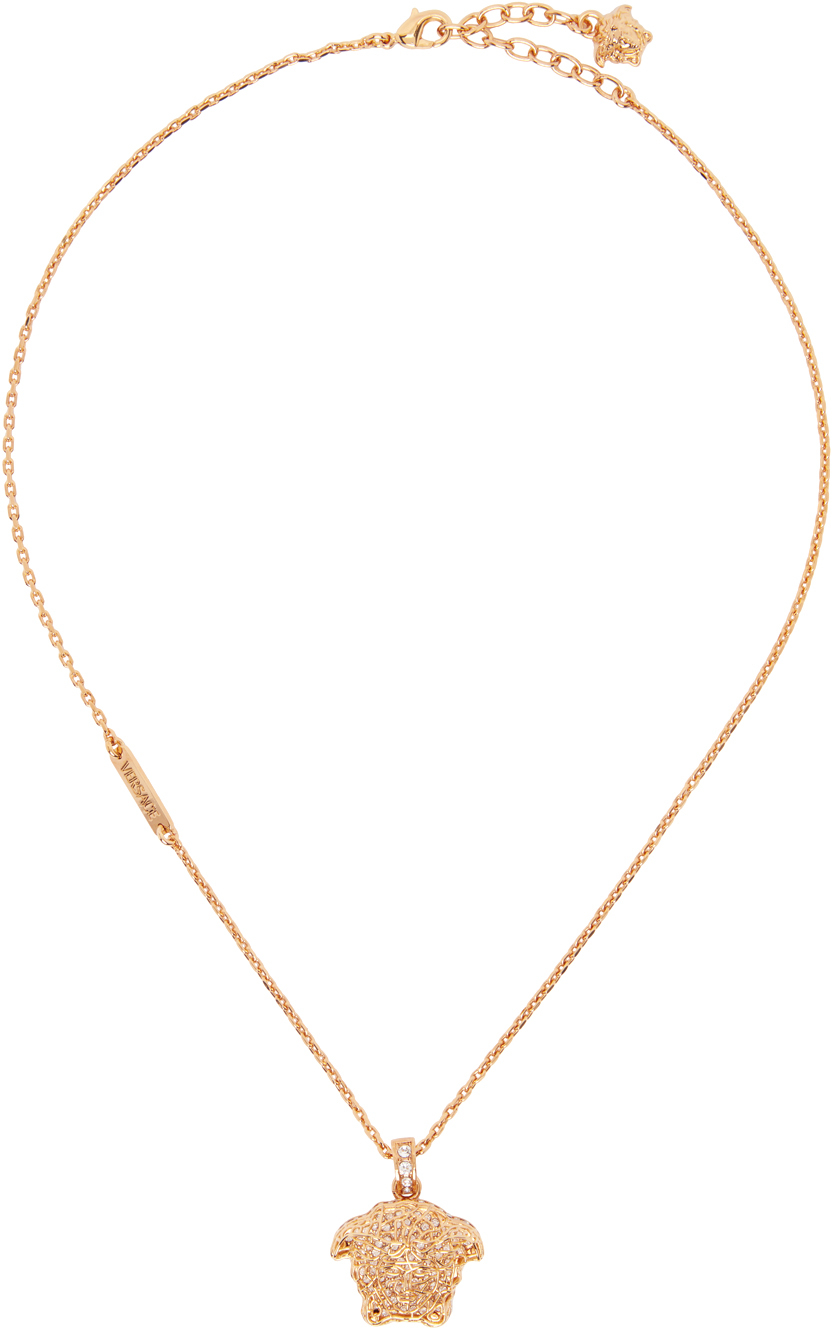 Versace Gold Medusa Pendant Necklace In 4j090  Gold-c