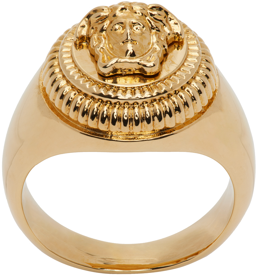 Shop Versace Gold Medusa Biggie Ring In 3j000  Gold
