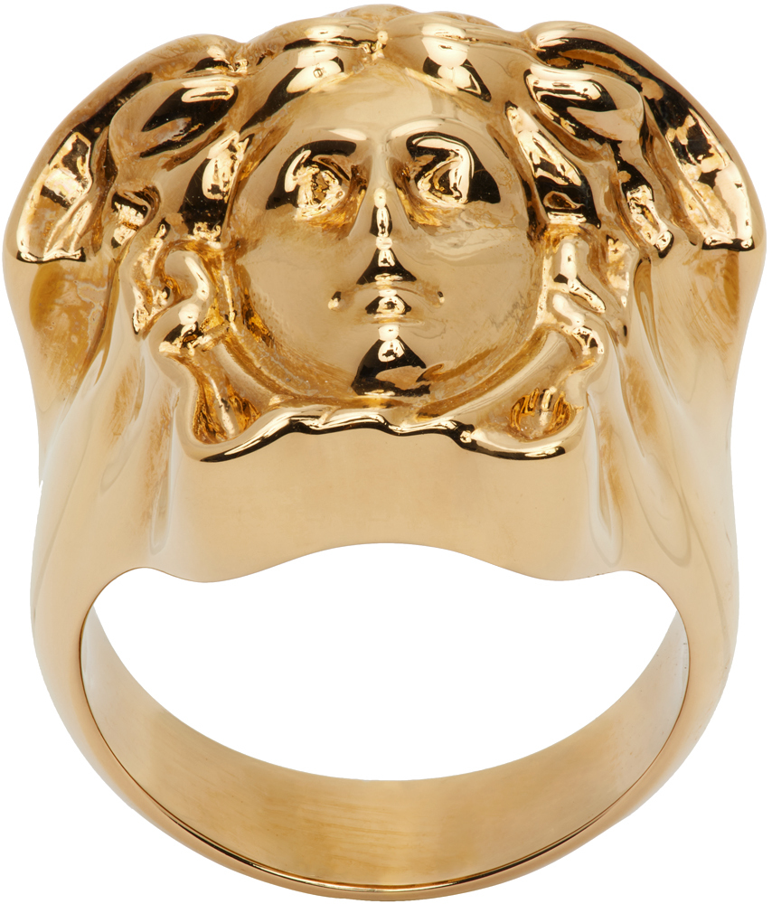Shop Versace Gold 'la Medusa' Ring In 3j000  Gold