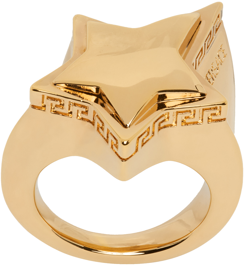 Versace Gold Star Ring In 3j000- Gold