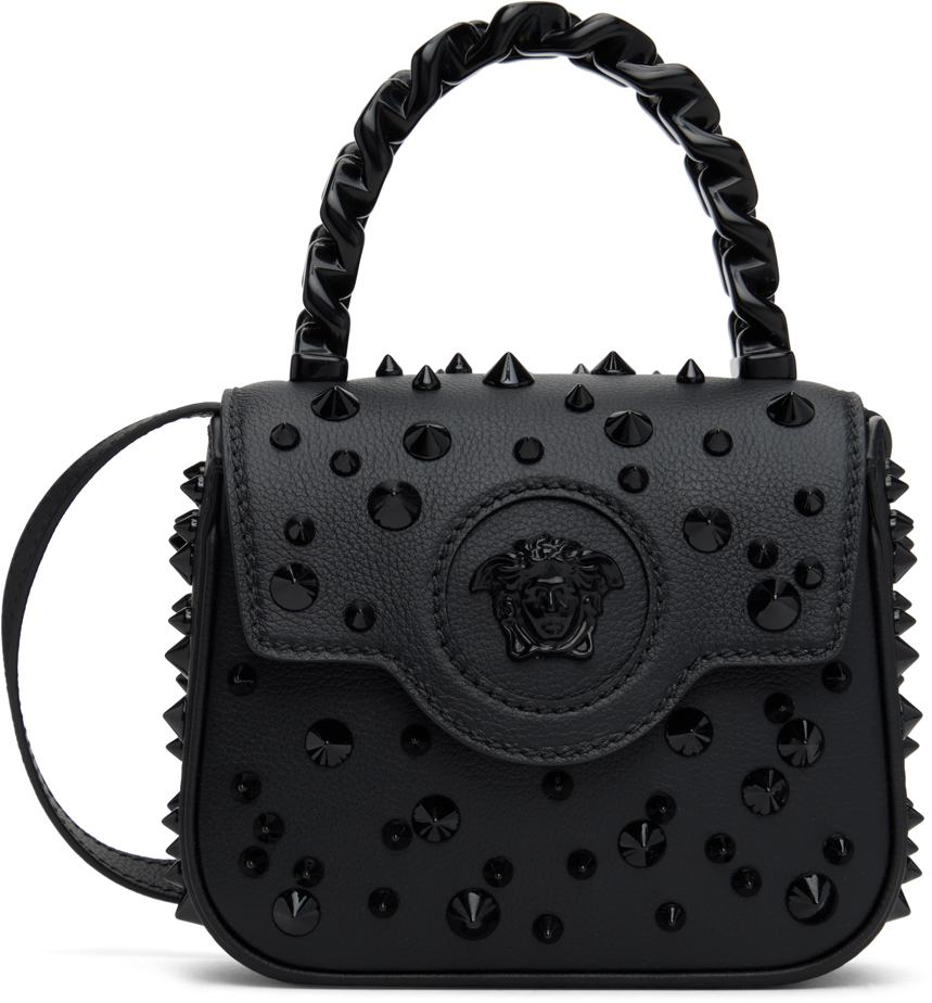 Versace Small La Medusa Messenger Bag - Black