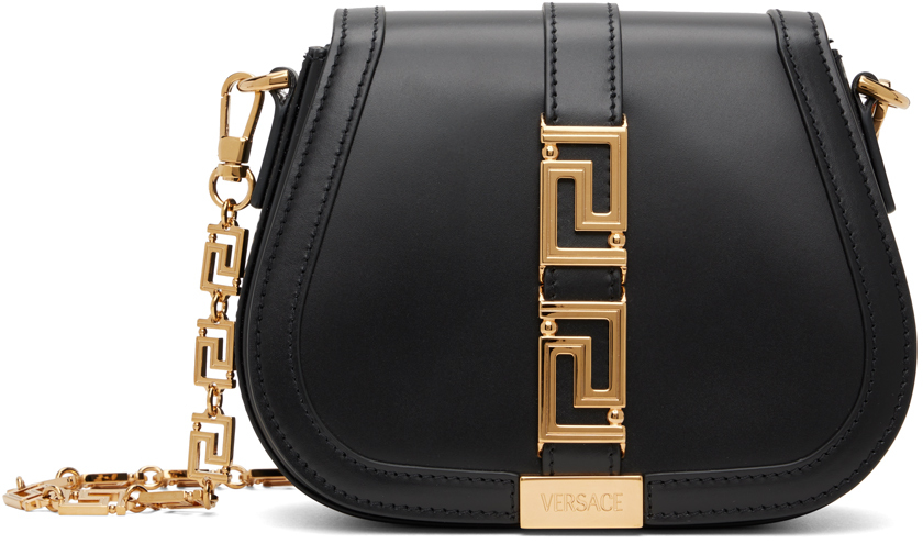 Versace: Black Small Greca Goddess Bag | SSENSE