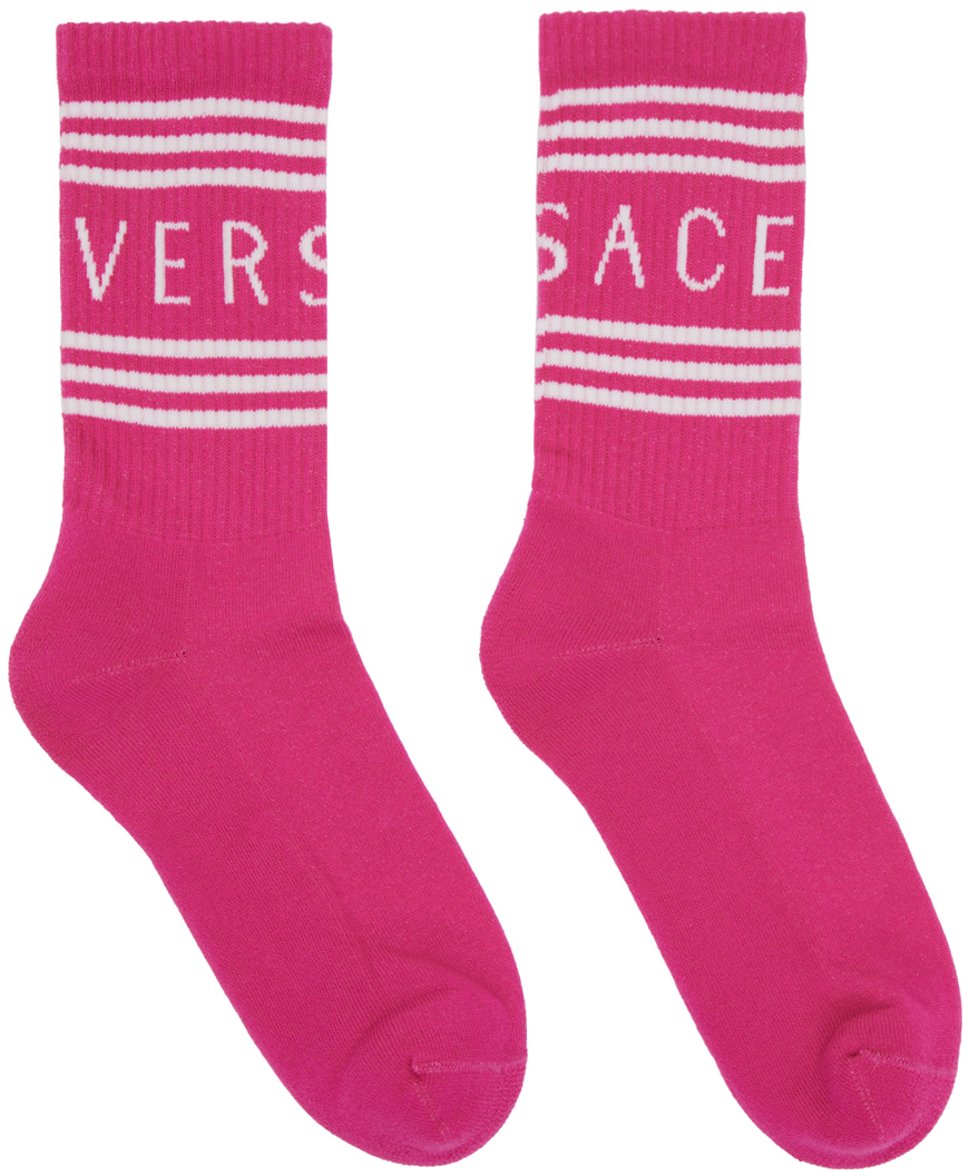Versace Pink 90s Vintage Socks