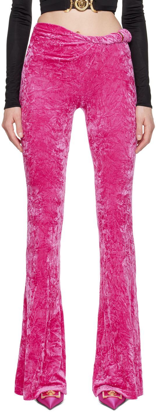 Versace Pink Rolled Flared Lounge Pants