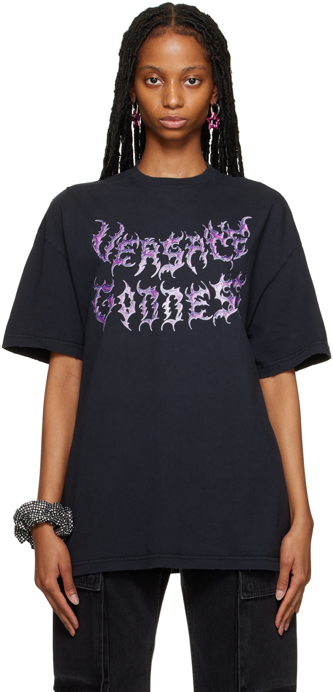 Versace Black Distressed T-Shirt