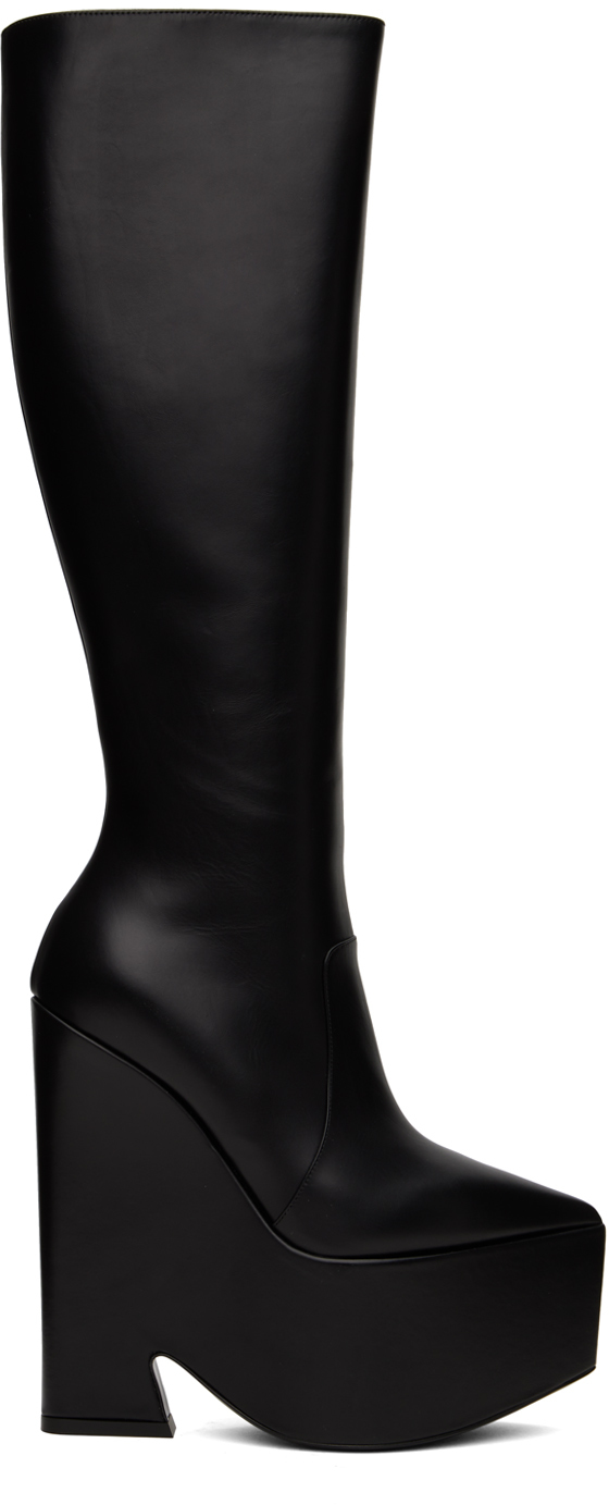 Versace Black Tempest Platform Tall Boots