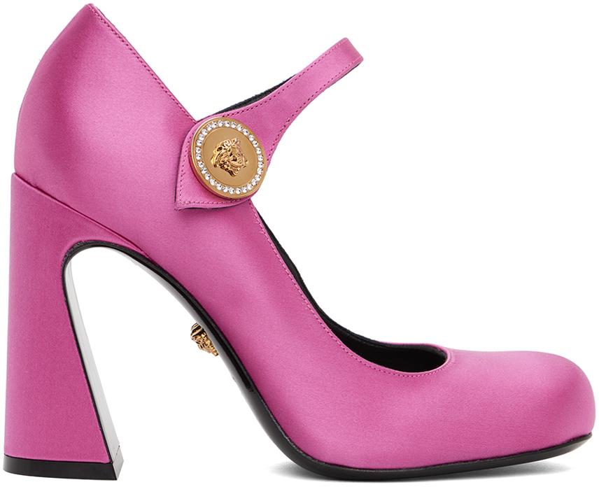Versace Pink Medusa Heels In 1pk4v Pink Paradise-