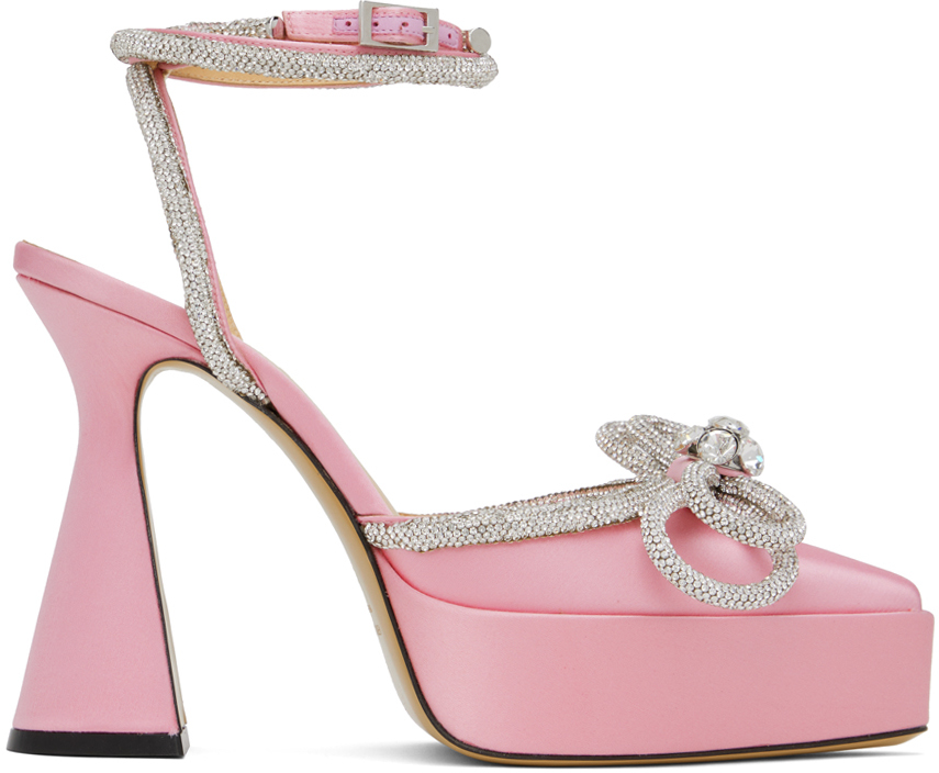 MACH & MACH: Pink Double Bow Platform Heels | SSENSE Canada