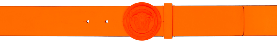 Versace Orange Medusa Biggie Belt In 1o700 Fluo Orange